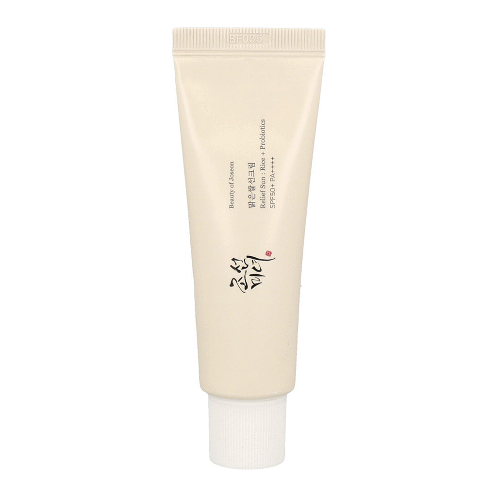 Beauty of Joseon Relief Sun SPF50 rice and probiotics sunscreen tube