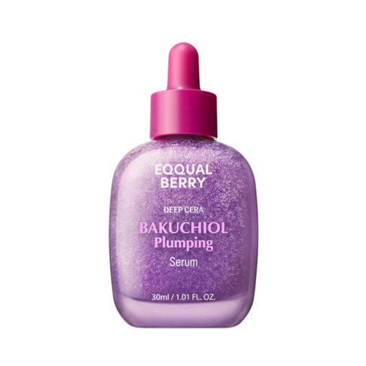 EqqalBerry Bakuchiol Plumping Serum purple bottle for firming
