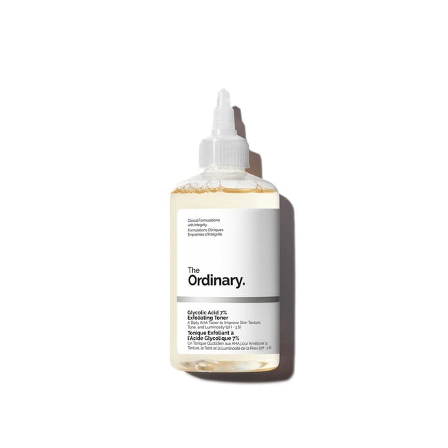 The Ordinary Glycolic Acid 7% Toning Solution exfoliating toner bottle